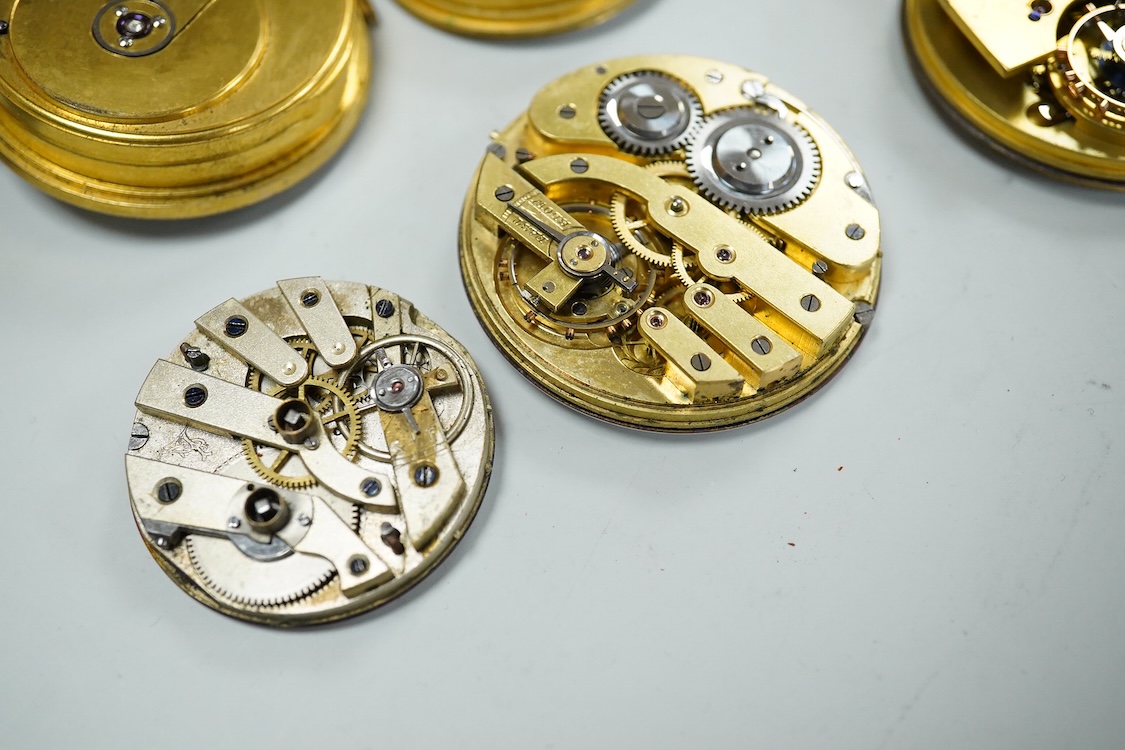 A small quantity of assorted mainly 19th century pocket and fob watch movements including Thomas Crispe of Bravington Sq. W. Lockwood of Huddersfield and William Flowers of London.